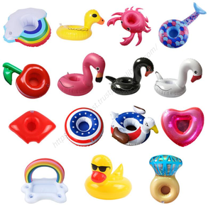 Portavasos Flotantes de PVC Personalizados Z515, Diseño de Flamenco, para Bebidas, Playa, Piscina, Inflables - Product Image 1