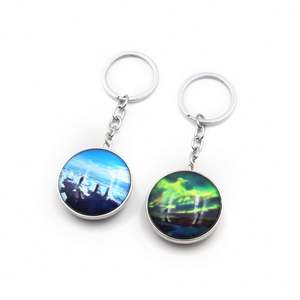 Popular Souvenir Customized Logo Crystal <b>Glass</b> Keychain Decorative Crystal Transparent Double Side <b>Glass</b> Keyring - Product Image 4