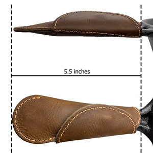Custom-made PU leather pot handle covers, household heat-insulating frying pan handle <b>gloves</b>, snap-on pot handle protective - Product Image 5