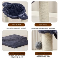 Offres Spéciales Annuelles : Arbre à Chat Multifonctionnel Beige et Gris Foncé avec Hamac et Poteaux à Gratter pour Chats d'Intérieur