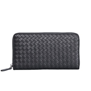 กระเป๋าคลัทช์หนังแท้สีดำสำหรับผู้ชาย - ลายเพชรทอ ป้องกันการโจรกรรม แฟชั่นหรูหรา สไตล์ผู้บริหาร - Product Image 1