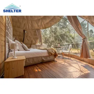 Tenda a cupola geodetica Hot Sale PVC round resort Dome Tent house hotel glamping igloo Outdoor Camping Luxury Geodesic Dome Ten