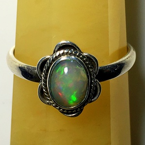 Ethiopian Opal 92.5 Sterling Silver Gemstone Flower Design <b>Ring</b> Quality Natural Good for Wedding Engagement Woman's Gift - Product Image 3