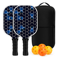 Raket Pickleball Fiberglass Logo Kustom, Disetujui USAPA & Tahan Lama, Pilihan untuk Penggunaan Luar/Dalam Ruangan, Latihan, Grosir