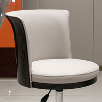 Chaise de bureau pivotante en cuir véritable, rembourrée, de haute qualité, de style italien moderne, avec base en acier inoxydable, réglable en hauteur