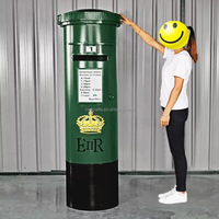 Boîte aux lettres rétro NINI, économique, en métal coloré, avec alarme, personnalisée, pour extérieur, maison, bureau, en fer, avec poteau