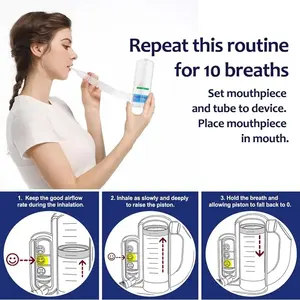 Appareil d'entraînement respiratoire 5000ML Mesure du volume d'inhalation, équipé d'un indicateur de débit de balle - Product Image 5
