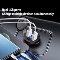 12V/24V Çift USB Tip-C 3 Portlu Araç Şarj Soketi Tekne Bisikleti için Voltmetreli Su Geçirmez