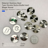 Plaques Tactiles Personnalisables en Acier Inoxydable pour Boutons d'Ascenseur avec Inscriptions Braille, Chiffres, Lettres, Flèches et Points en Relief – Taille et Modèle Personnalisables