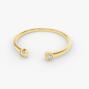 Fashion diamond wedding <strong>ring</strong> for women 14k gold plated open cuff 925 sterling <strong>silver</strong> <strong>stacking</strong> <strong>ring</strong> - Product Image 3