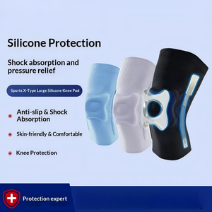 <span class=keywords><strong>Genouillère</strong></span> professionnelle en silicone flexible en forme de X, grande taille, anti-collision, compression, haute élasticité, pour le basketball et le yoga - Product Image 4