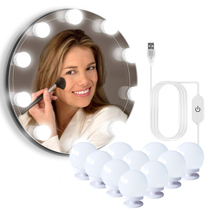 ไฟกระจกโต๊ะเครื่องแป้งสาย USB,กระจกโกนหนวดพร้อมหลอดไฟ Led หรี่แสงได้10ดวง - Product Image 1