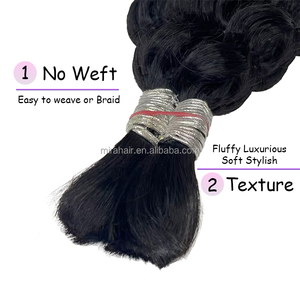 Vendeur Dropshipping Cheveux Humains Naturels 100% Perruque Vierge Humaine Brésilienne Premium Boucles Crochet Extensions de Cheveux en Vrac - Product Image 3
