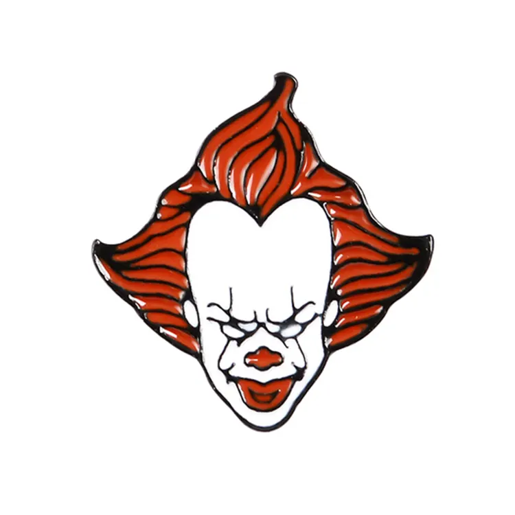 Custom Loonette De Clown Emaille Pin We Alle Drinken Down Hier Ballon Pennywise Enamel Lichtmetalen Badge Broche Pin Kleding Revers pin