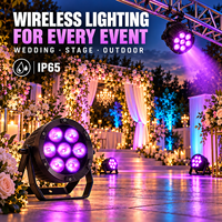 Projecteur LED PAR sans fil DMX à piles 7x15W RGBAW+UV IP65 pour événements de mariage
