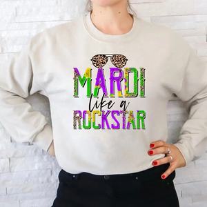 Wholesale Mardi Like a <strong>Rockstar</strong> T-Shirts with Waterproof Heat Transfer Printing Plastisol Material in Stock Designs - Product Image 5
