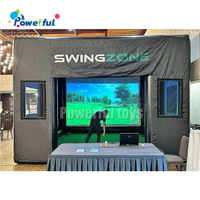 Prix d'usine Cage d'entraînement de golf portable, simulateur de golf gonflable, tente de tir avec écran et projecteur