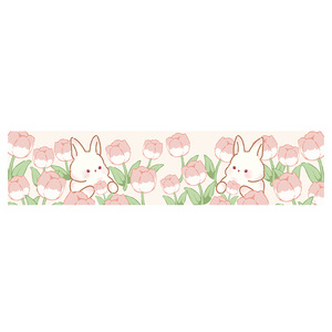 Tapis de cuisine rectangulaire antidérapant et absorbant à motif floral de lapin mignon pour évier et comptoir, idéal pour la maison et la salle à manger - Product Image 5