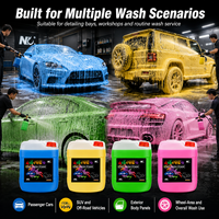 Espuma Concentrada de Lavado de Autos de 25L en Colores Azul, Amarillo, Verde y Rosa, Espuma de Nieve para Pistola de Espuma, Rociador y Cubeta de Lavado