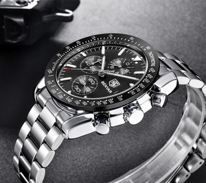 Reloj de Pulsera de Cuarzo Multifuncional para Hombre, de Primera Calidad, con Correa de Acero Inoxidable, Cronógrafo, Resistente al Agua, con Calendario, OEM ODM - Product Image 5