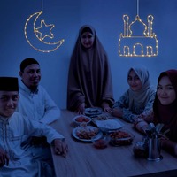 Stern- und Halbmond-LED-Lichterkette Batteriebetrieben für Innen/Außen Weihnachtsdekoration mit Timer-Funktion