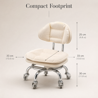 Chaise de salon minimaliste moderne avec dossier en métal, pivotante sur roulettes, fauteuil bas pour salon