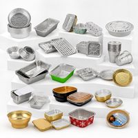 Barquettes jetables écologiques en aluminium doré de 50 ml, de qualité alimentaire, pour cuisson, pizzas, tartes et cupcakes