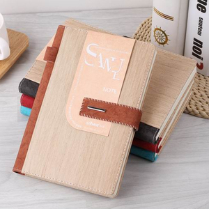 A5 Bằng Gỗ Nhiệt PU Da Bìa Cứng Notepad Tạp Chí Máy Tính Xách Tay Với Bút Vòng Lặp Và Khóa - Product Image 3