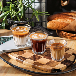 Kingze <span class=keywords><strong>Restaurante</strong></span> Cristalería 90mL 130Ml 160ml 200ml Resistente al calor Pared simple Vidrio templado transparente Café Tazas de té - Product Image 1