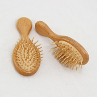 Brosse à cheveux mini en bambou écologique avec coussin, logo personnalisé, pour bébés, enfants, voyages et massage du cuir chevelu