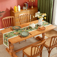 Ensemble de nappes et de sets de table brodés de fleurs de style nordique Ychon, lavables et réutilisables, pour événements et décorations de table de mariage
