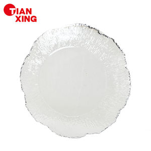 تزيينات طاولات حفلات الزفاف Tianxing أطقم أطباق مقاس 13 بوصة طبق العشاء من الأكريليك طبق بلاستيكي بحافة ذهبية أطباق صغيرة - Product Image 5