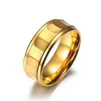 แหวนแต่งงานผู้ชายเคลือบทอง18K ชุบทอง18K,แหวนแต่งงานสองโทนสีเหลืองสเตนเลสสตีล