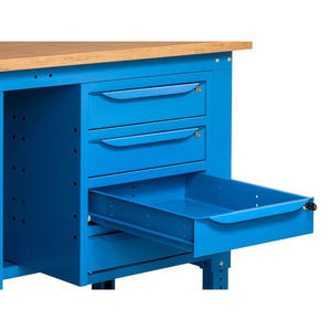 Fami WORK2006 établi réglable, 200cm, bleu, avec plateau en bois, meuble et 4 tiroirs - Product Image 6
