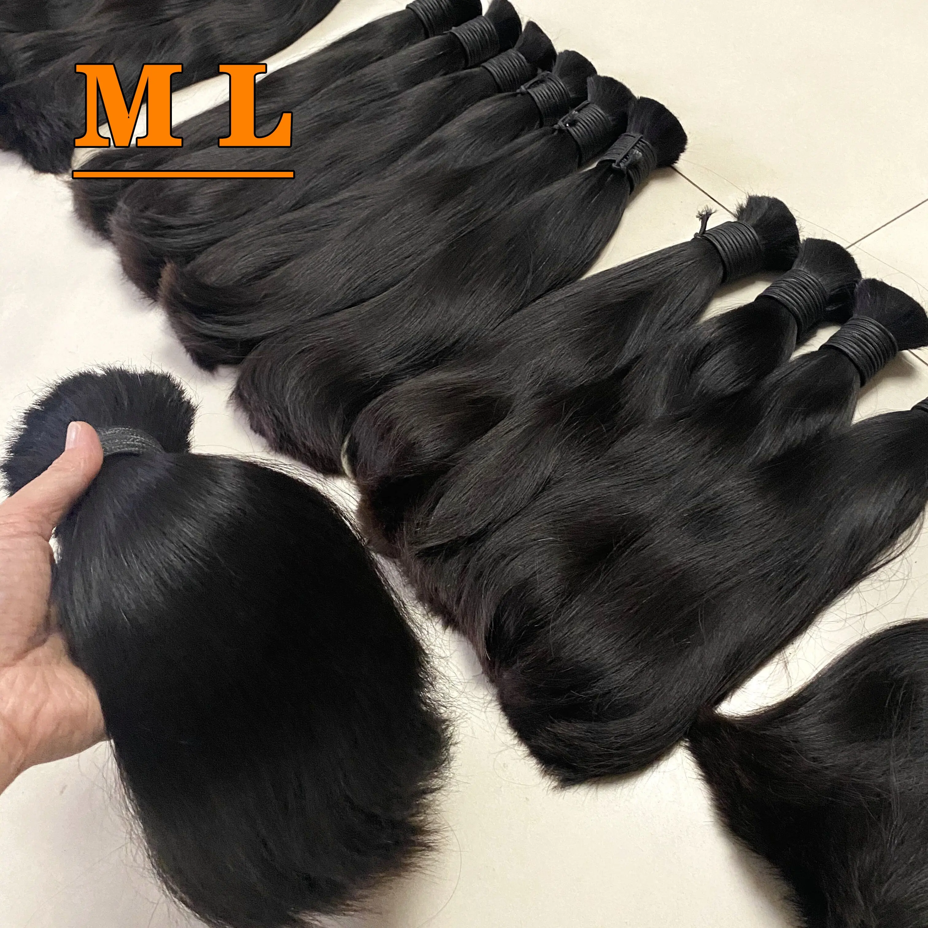 Hair Extensions virgin human hair weft natural black color straight type 8''-28'' top grade
