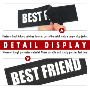 Patch anjing kustom Label kosong reflektif tambalan dengan kait dukungan nama anjing Tag teks dipersonalisasi untuk rompi Harness anjing - Product Image 5