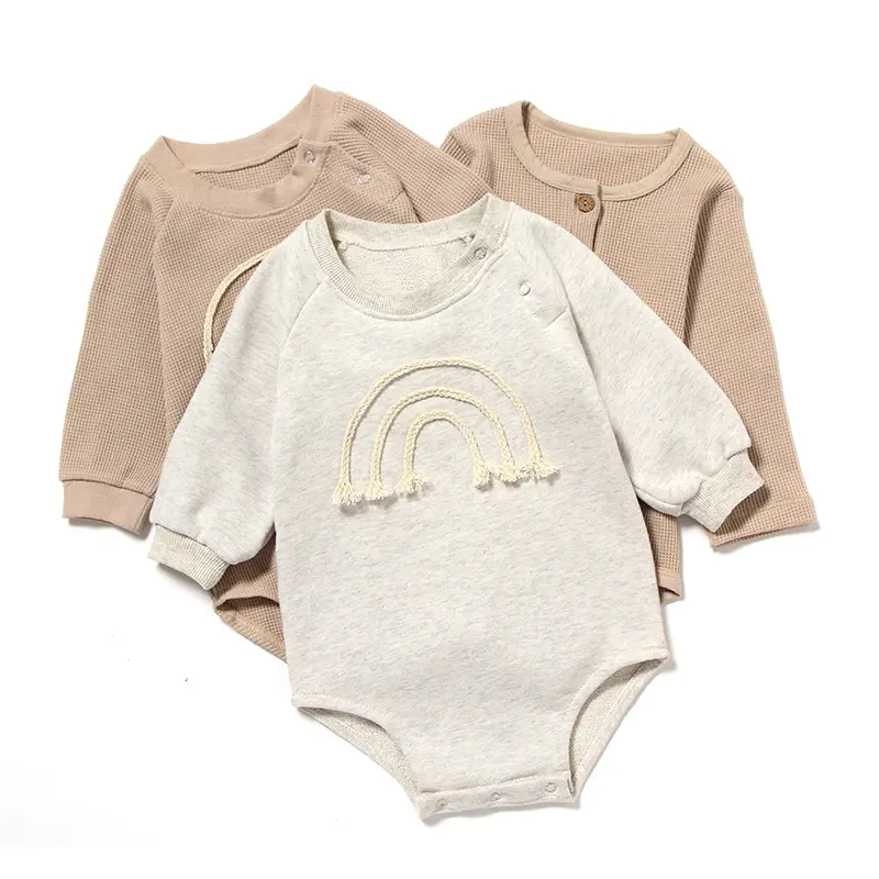 Nuovo Design all'ingrosso abbigliamento per neonati neonate pagliaccetto di un pezzo tutina per bambini neutro carino vestiti per bambini Boutique