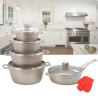 Batterie de cuisine 12 pièces en aluminium motif écaille de dragon, antiadhésive, pour soupes et ragoûts, idéale pour la maison, ensemble de casseroles et poêles, cadeau parfait