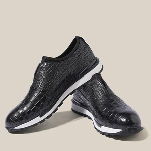Chaussures décontractées pour hommes de conception italienne de luxe, respirantes, en cuir de vache véritable, baskets habillées - Product Image 6