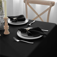 Vente chaude 100% Polyester D'hôtel De Luxe De Tissu De Lin Noir Serviettes de Table Serviettes de Table En Tissu
