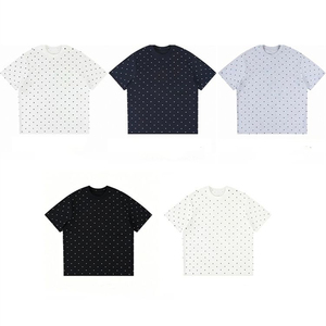 T-shirt unisexe RUICHI 220 GSM 100 % coton à col rond et pois, doux, respirant, ample, tendance, manches courtes, idéal pour l'été - Product Image 3