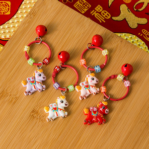 Llavero del Año del Caballo con Colgante de Campana de Poni, de Resina, Temática Animal, Regalo para Estudiantes, Adorno para Mochila - Product Image 2