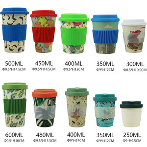 Couvercle et couvercle en silicone personnalisés, tasse à café <span class=keywords><strong>réutilisable</strong></span> en fibre de <span class=keywords><strong>bambou</strong></span> - Product Image 2