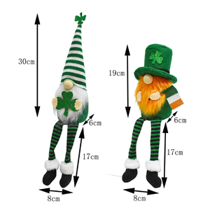 St. Patrick's Day Gnome en peluche poupée elfe <span class=keywords><strong>irlandais</strong></span> trèfle longue jambe sans visage gnomes en peluche Patricks Day maison Table ornements de printemps - Product Image 2