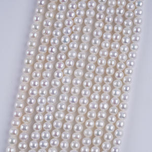 Perlas de Agua Dulce de Zhuji, Venta al por Mayor, Buena Calidad, 5-6 mm, Casi Redondas, Material Semiterminado para DIY, Perlas Sueltas - Product Image 1