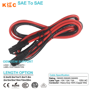 Cable SAE a SAE de 18 AWG y 1 pie con desconexión rápida para cargador de batería - Product Image 2