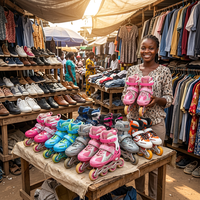Patins à roulettes d'occasion en gros directement de l'usine, chaussures de patinage en ligne de seconde main, chaussures de sport de haute qualité en balles pour l'exportation