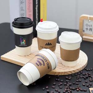 Fundas de Papel Corrugado Desechables de Doble Pared con Logotipo Personalizado, Aisladas para Bebidas Calientes/Frías, para Café - Product Image 4