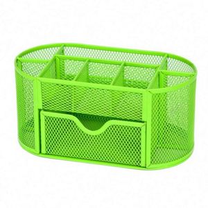 Wholesale Metal Desk Organizers Office Supplies Pencil Holder Sliding <b>Drawer</b> Mesh Desktop Organizer with <b>6</b> Compartments - Product Image 4