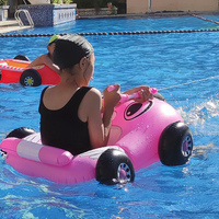 Offre Spéciale flotteur de piscine de bateau de dessin animé rose avec pistolet gonflable flottant pour enfants